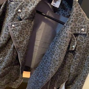 Animal print jean jacket